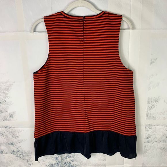 J. Crew Red Striped Sleeveless Blouse Top Medium versatile Tank Top - Picture 3 of 12